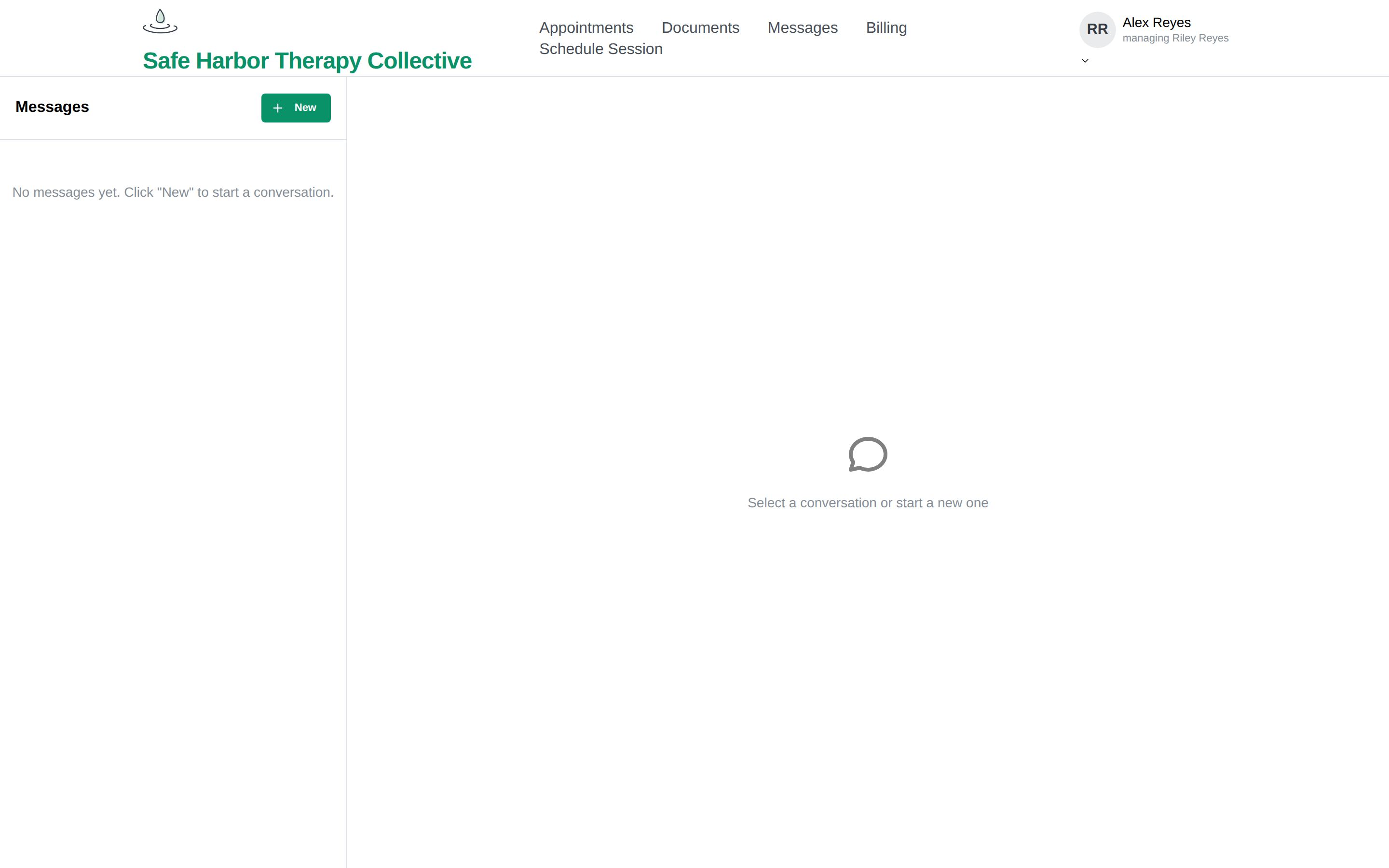 The Messages page